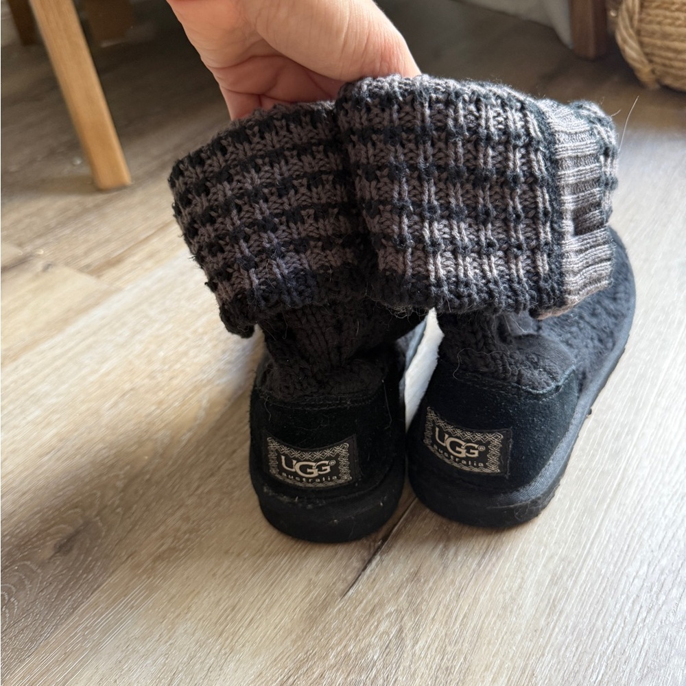 UGG Kids' Black and Gray Knit Boots